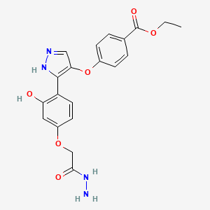 ethyl 4-[[(3E)-3-[4-(2-hydrazinyl-2-oxoethoxy)-6-oxocyclohexa-2,4-dien-1-ylidene]-1,2-dihydropyrazol-4-yl]oxy]benzoate
