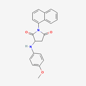 molecular formula C21H18N2O3 B2769576 3-((4-Methoxyphenyl)amino)-1-(naphthalen-1-yl)pyrrolidine-2,5-dione CAS No. 1009707-64-5