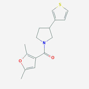 molecular formula C15H17NO2S B2769579 (2,5-Dimethylfuran-3-yl)(3-(thiophen-3-yl)pyrrolidin-1-yl)methanone CAS No. 2180010-67-5