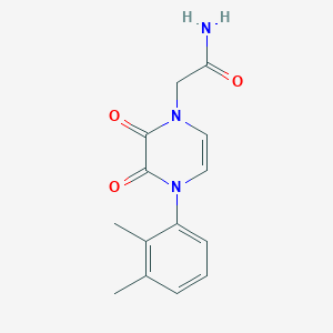molecular formula C14H15N3O3 B2769592 2-(4-(2,3-二甲基苯基)-2,3-二氧代吡嗪-1-基)乙酰胺 CAS No. 898428-98-3