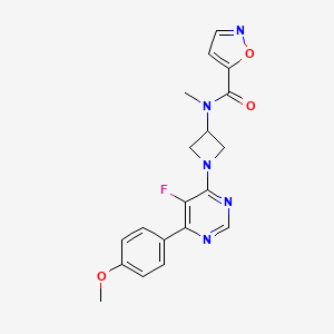 N-[1-[5-Fluoro-6-(4-methoxyphenyl)pyrimidin-4-yl]azetidin-3-yl]-N-methyl-1,2-oxazole-5-carboxamide