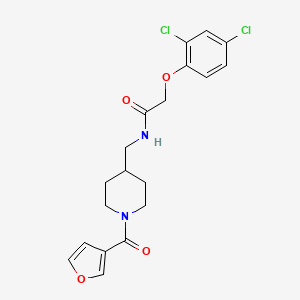molecular formula C19H20Cl2N2O4 B2769595 2-(2,4-dichlorophenoxy)-N-((1-(furan-3-carbonyl)piperidin-4-yl)methyl)acetamide CAS No. 1396814-64-4