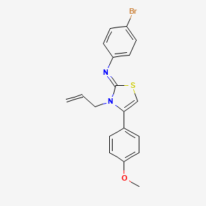 molecular formula C19H17BrN2OS B2769598 (Z)-N-(3-allyl-4-(4-methoxyphenyl)thiazol-2(3H)-ylidene)-4-bromoaniline CAS No. 314027-91-3