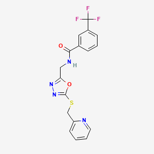 N-[[5-(pyridin-2-ylmethylsulfanyl)-1,3,4-oxadiazol-2-yl]methyl]-3-(trifluoromethyl)benzamide