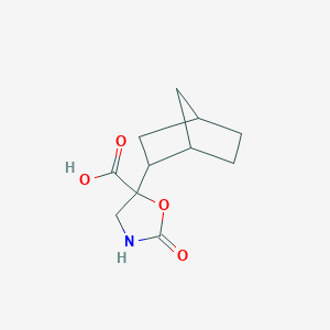 molecular formula C11H15NO4 B2769613 5-(2-Bicyclo[2.2.1]heptanyl)-2-oxo-1,3-oxazolidine-5-carboxylic acid CAS No. 2248332-27-4