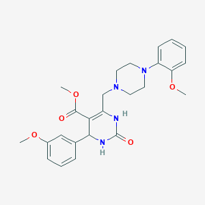 molecular formula C25H30N4O5 B2769623 Methyl 4-(3-methoxyphenyl)-6-{[4-(2-methoxyphenyl)piperazin-1-yl]methyl}-2-oxo-1,2,3,4-tetrahydropyrimidine-5-carboxylate CAS No. 1252929-87-5