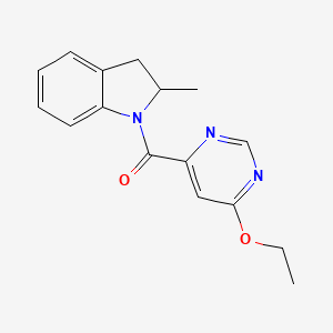 molecular formula C16H17N3O2 B2769626 (6-乙氧基嘧啶-4-基)(2-甲基吲哚-1-基)甲酮 CAS No. 2034634-15-4