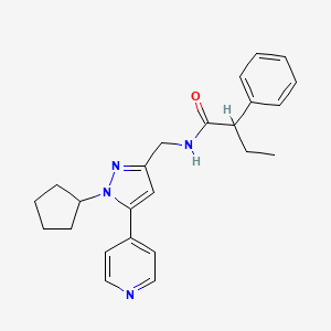 N-((1-cyclopentyl-5-(pyridin-4-yl)-1H-pyrazol-3-yl)methyl)-2-phenylbutanamide