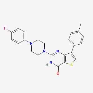 molecular formula C23H21FN4OS B2769633 2-[4-(4-fluorophenyl)piperazin-1-yl]-7-(4-methylphenyl)thieno[3,2-d]pyrimidin-4(3H)-one CAS No. 1226433-73-3