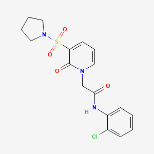 molecular formula C17H18ClN3O4S B2769649 N-(2-chlorophenyl)-2-(2-oxo-3-(pyrrolidin-1-ylsulfonyl)pyridin-1(2H)-yl)acetamide CAS No. 1251705-14-2