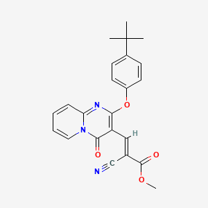 molecular formula C23H21N3O4 B2769651 (E)-甲基-3-(2-(4-(叔丁基)苯氧基)-4-氧代-4H-吡啶并[1,2-a]嘧啶-3-基)-2-氰基丙烯酸酯 CAS No. 620104-79-2