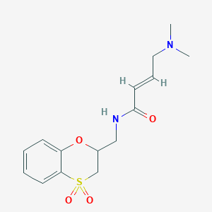molecular formula C15H20N2O4S B2769652 (E)-4-(Dimethylamino)-N-[(4,4-dioxo-2,3-dihydro-1,4lambda6-benzoxathiin-2-yl)methyl]but-2-enamide CAS No. 2411326-80-0