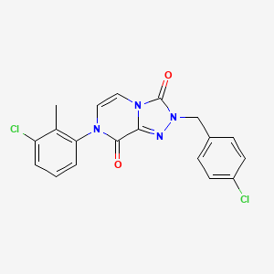 molecular formula C19H14Cl2N4O2 B2769658 7-(3-chloro-2-methylphenyl)-2-(4-chlorobenzyl)-[1,2,4]triazolo[4,3-a]pyrazine-3,8(2H,7H)-dione CAS No. 2034535-86-7