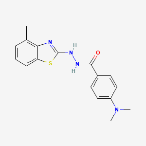 molecular formula C17H18N4OS B2769660 4-(二甲胺基)-N'-(4-甲基-1,3-苯并噻唑-2-基)苯甲酰肼 CAS No. 851978-12-6