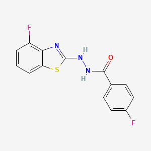 4-fluoro-N'-(4-fluoro-1,3-benzothiazol-2-yl)benzohydrazide