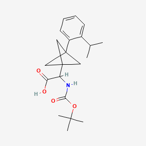 2-[(2-Methylpropan-2-yl)oxycarbonylamino]-2-[3-(2-propan-2-ylphenyl)-1-bicyclo[1.1.1]pentanyl]acetic acid