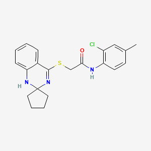 N-(2-chloro-4-methylphenyl)-2-spiro[1H-quinazoline-2,1'-cyclopentane]-4-ylsulfanylacetamide