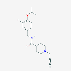 molecular formula C19H25FN2O2 B2769687 N-{[3-fluoro-4-(propan-2-yloxy)phenyl]methyl}-1-(prop-2-yn-1-yl)piperidine-4-carboxamide CAS No. 1333511-80-0
