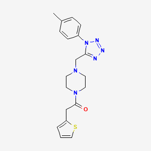 2-(thiophen-2-yl)-1-(4-((1-(p-tolyl)-1H-tetrazol-5-yl)methyl)piperazin-1-yl)ethanone
