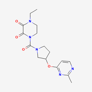 molecular formula C16H21N5O4 B2769698 1-Ethyl-4-{3-[(2-methylpyrimidin-4-yl)oxy]pyrrolidine-1-carbonyl}piperazine-2,3-dione CAS No. 2034247-35-1