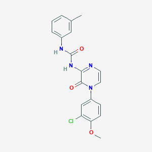 1-(4-(3-Chloro-4-methoxyphenyl)-3-oxo-3,4-dihydropyrazin-2-yl)-3-(m-tolyl)urea