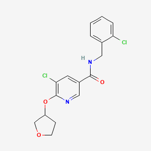 molecular formula C17H16Cl2N2O3 B2769702 5-氯-N-(2-氯苯甲基)-6-((四氢呋喃-3-基)氧基)烟酰胺 CAS No. 1903568-41-1