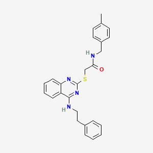 molecular formula C26H26N4OS B2769708 N-(4-甲基苄基)-2-((4-(苯乙基氨基)喹咪唑-2-基)硫)乙酰胺 CAS No. 688354-76-9