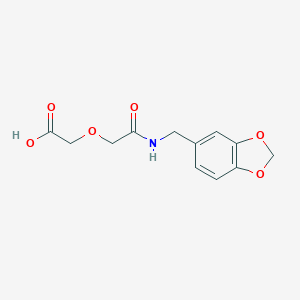 molecular formula C12H13NO6 B276971 {2-[(1,3-Benzodioxol-5-ylmethyl)amino]-2-oxoethoxy}acetic acid 