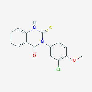 molecular formula C15H11ClN2O2S B2769716 3-(3-Chloro-4-methoxyphenyl)-2-sulfanyl-3,4-dihydroquinazolin-4-one CAS No. 678972-64-0