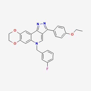 B2769718 3-(4-ethoxyphenyl)-5-(3-fluorobenzyl)-8,9-dihydro-5H-[1,4]dioxino[2,3-g]pyrazolo[4,3-c]quinoline CAS No. 872198-36-2