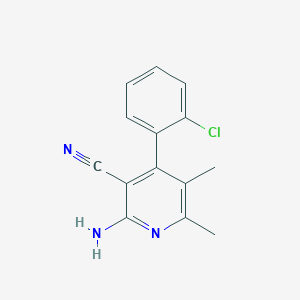 molecular formula C14H12ClN3 B2769735 2-Amino-4-(2-chlorophenyl)-5,6-dimethylnicotinonitrile CAS No. 344264-31-9