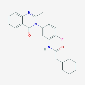 molecular formula C23H24FN3O2 B2769741 2-cyclohexyl-N-(2-fluoro-5-(2-methyl-4-oxoquinazolin-3(4H)-yl)phenyl)acetamide CAS No. 899969-55-2