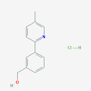 molecular formula C13H14ClNO B2769745 [3-(5-甲基吡啶-2-基)苯基]甲醇;盐酸盐 CAS No. 2260932-05-4
