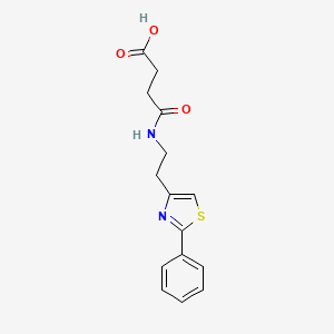 molecular formula C15H16N2O3S B2769747 4-氧代-4-((2-(2-苯基噻唑-4-基)乙基)氨基)丁酸 CAS No. 863513-19-3