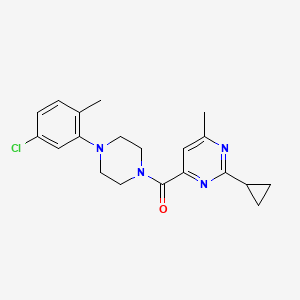 molecular formula C20H23ClN4O B2769756 [4-(5-Chloro-2-methylphenyl)piperazin-1-yl]-(2-cyclopropyl-6-methylpyrimidin-4-yl)methanone CAS No. 2415517-40-5