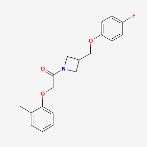 molecular formula C19H20FNO3 B2769768 1-(3-((4-Fluorophenoxy)methyl)azetidin-1-yl)-2-(o-tolyloxy)ethanone CAS No. 2034584-10-4