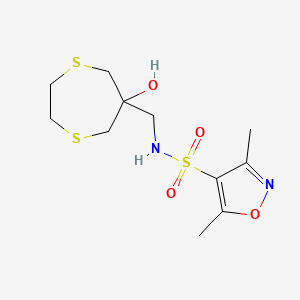 N-[(6-Hydroxy-1,4-dithiepan-6-yl)methyl]-3,5-dimethyl-1,2-oxazole-4-sulfonamide