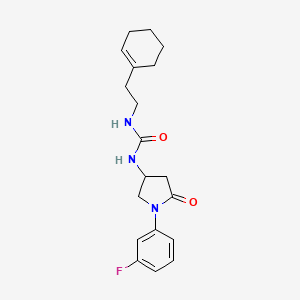 1-(2-(Cyclohex-1-en-1-yl)ethyl)-3-(1-(3-fluorophenyl)-5-oxopyrrolidin-3-yl)urea