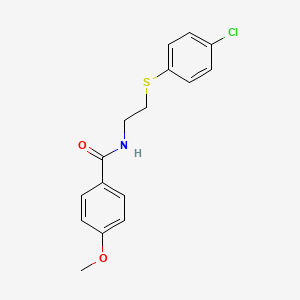 molecular formula C16H16ClNO2S B2769774 N-{2-[(4-氯苯基)硫醚基]乙基}-4-甲氧基苯甲酰胺 CAS No. 339100-01-5