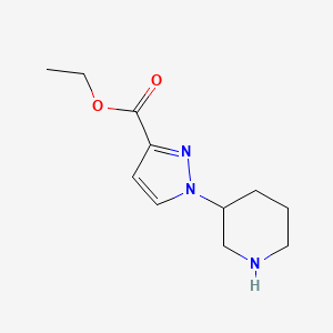 molecular formula C11H17N3O2 B2769775 Ethyl 1-piperidin-3-ylpyrazole-3-carboxylate CAS No. 2248299-48-9