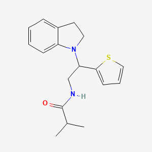 molecular formula C18H22N2OS B2769783 N-(2-(indolin-1-yl)-2-(thiophen-2-yl)ethyl)isobutyramide CAS No. 898433-54-0