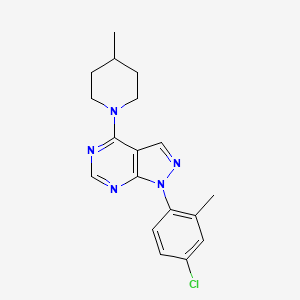 molecular formula C18H20ClN5 B2769788 1-(4-chloro-2-methylphenyl)-4-(4-methylpiperidin-1-yl)-1H-pyrazolo[3,4-d]pyrimidine CAS No. 946304-32-1