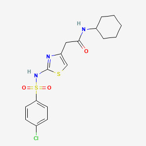 2-(2-(4-chlorophenylsulfonamido)thiazol-4-yl)-N-cyclohexylacetamide