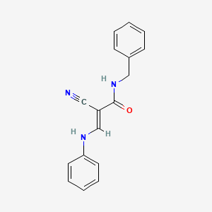 molecular formula C17H15N3O B2769790 (2E)-N-benzyl-2-cyano-3-(phenylamino)prop-2-enamide CAS No. 165263-65-0