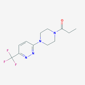 molecular formula C12H15F3N4O B2769792 1-[4-[6-(Trifluoromethyl)pyridazin-3-yl]piperazin-1-yl]propan-1-one CAS No. 2380175-06-2