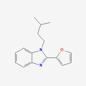 molecular formula C16H18N2O B2769803 2-(furan-2-yl)-1-(3-methylbutyl)-1H-1,3-benzodiazole CAS No. 637754-45-1
