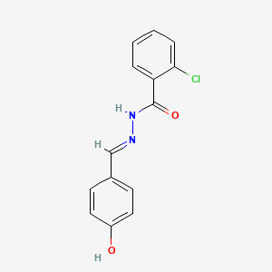 molecular formula C14H11ClN2O2 B2769808 (E)-2-chloro-N'-(4-hydroxybenzylidene)benzohydrazide CAS No. 1383048-73-4
