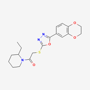 1-({[5-(2,3-Dihydro-1,4-benzodioxin-6-yl)-1,3,4-oxadiazol-2-yl]thio}acetyl)-2-ethylpiperidine