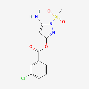 5-amino-1-(methylsulfonyl)-1H-pyrazol-3-yl 3-chlorobenzoate