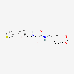 molecular formula C19H16N2O5S B2769820 N1-(benzo[d][1,3]dioxol-5-ylmethyl)-N2-((5-(thiophen-3-yl)furan-2-yl)methyl)oxalamide CAS No. 2034341-33-6